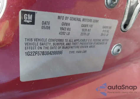 2008 Pontiac G6 Value Leader из США, поврежденный, VIN 1G2ZF57B384288096